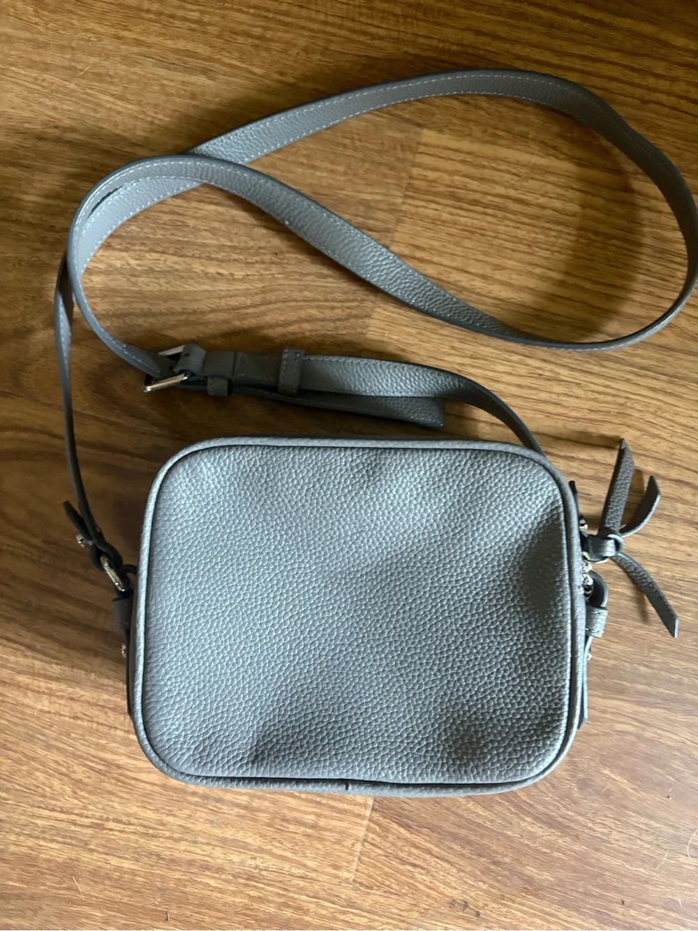 kate spade gray pebbled leather messenger crossbody